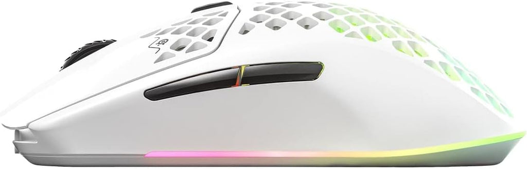 Steelseries Aerox 3 Wireless - Holey RGB Gaming Mouse - Ultra-Lightweight Water Resistant Design - 18K DPI Truemove Air Optical Sensor -Snow