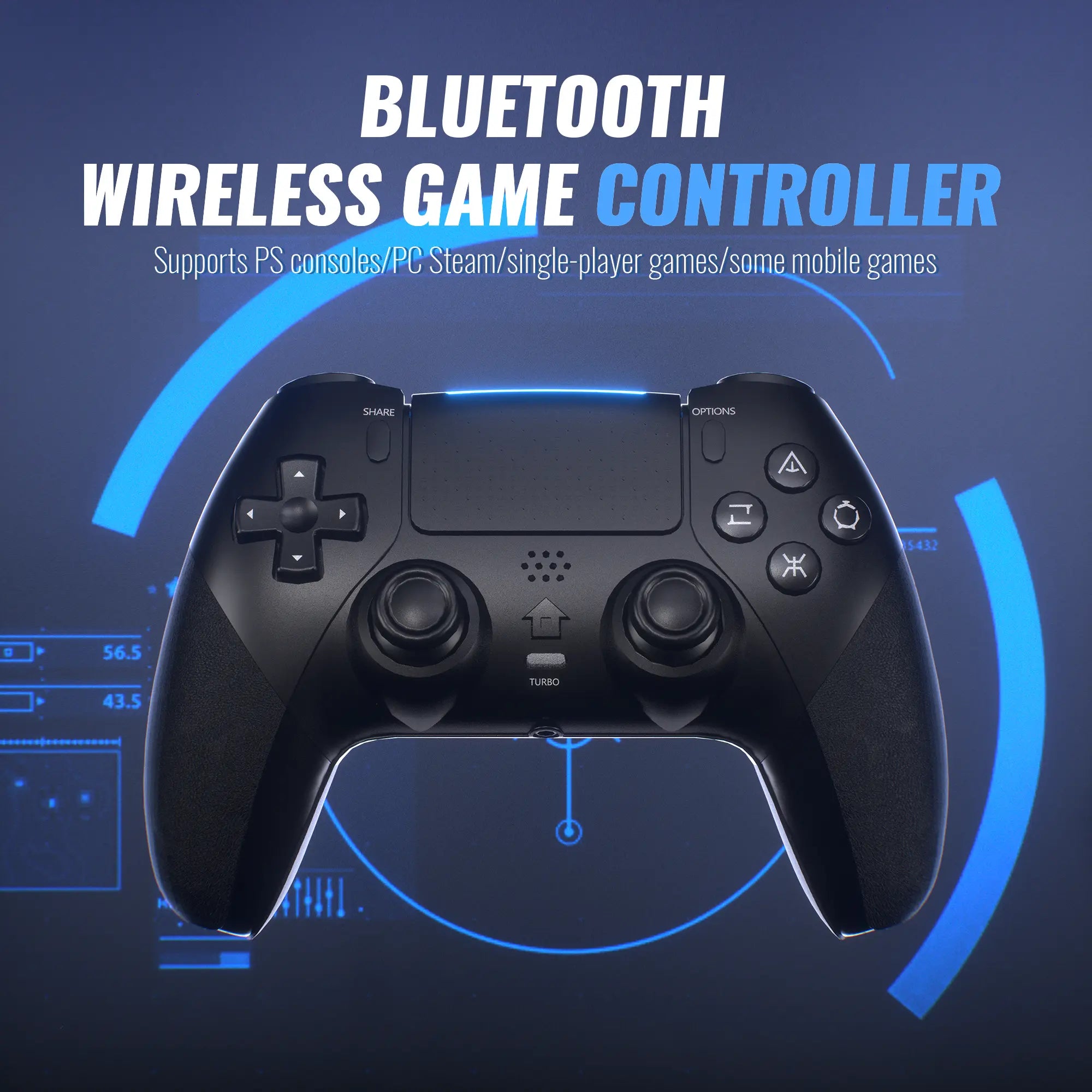 Anti-Stick Drift Wireless Controller for PS5/PC – Programmable Macro Back Buttons, 6-Axis Gyro, Dual Vibration, Turbo, Touchpad, Bluetooth 5.0, 3.5Mm Audio & Mic