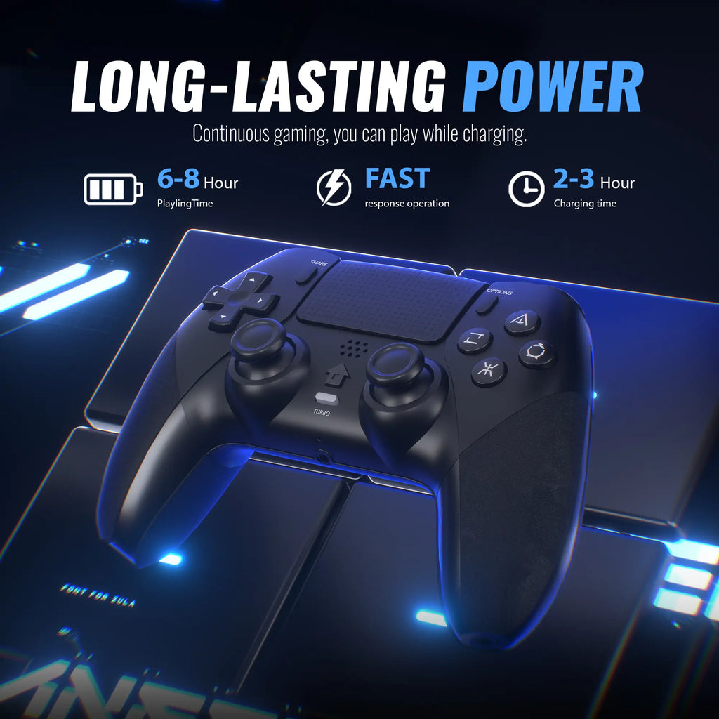 Anti-Stick Drift Wireless Controller for PS5/PC – Programmable Macro Back Buttons, 6-Axis Gyro, Dual Vibration, Turbo, Touchpad, Bluetooth 5.0, 3.5Mm Audio & Mic