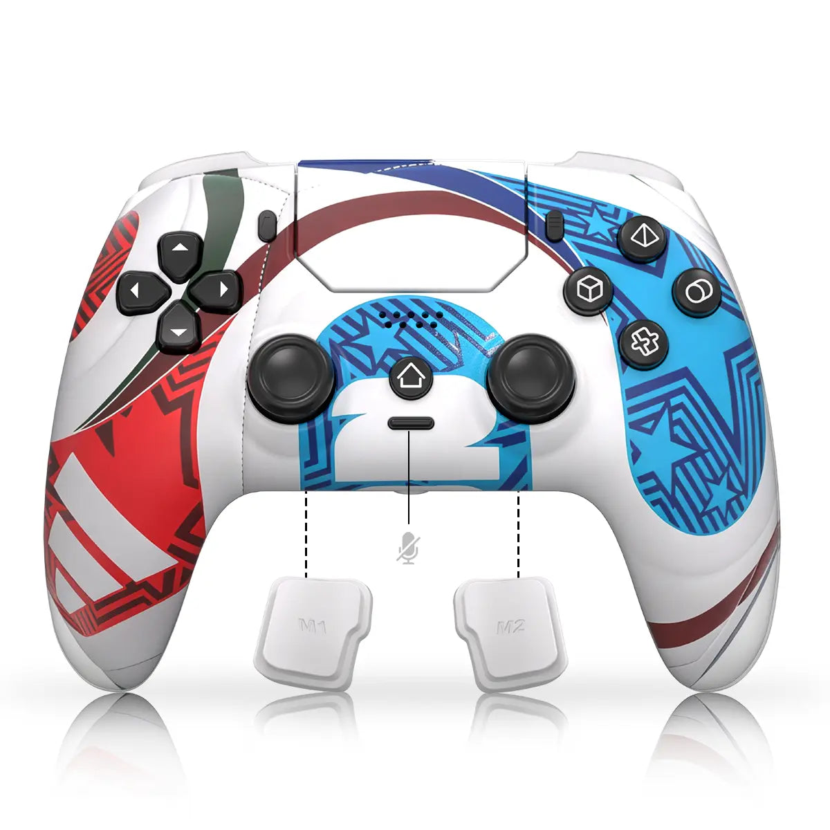 Anti-Stick Drift Wireless Controller for PS5/PC – Programmable Macro Back Buttons, 6-Axis Gyro, Dual Vibration, Turbo, Touchpad, Bluetooth 5.0, 3.5Mm Audio & Mic