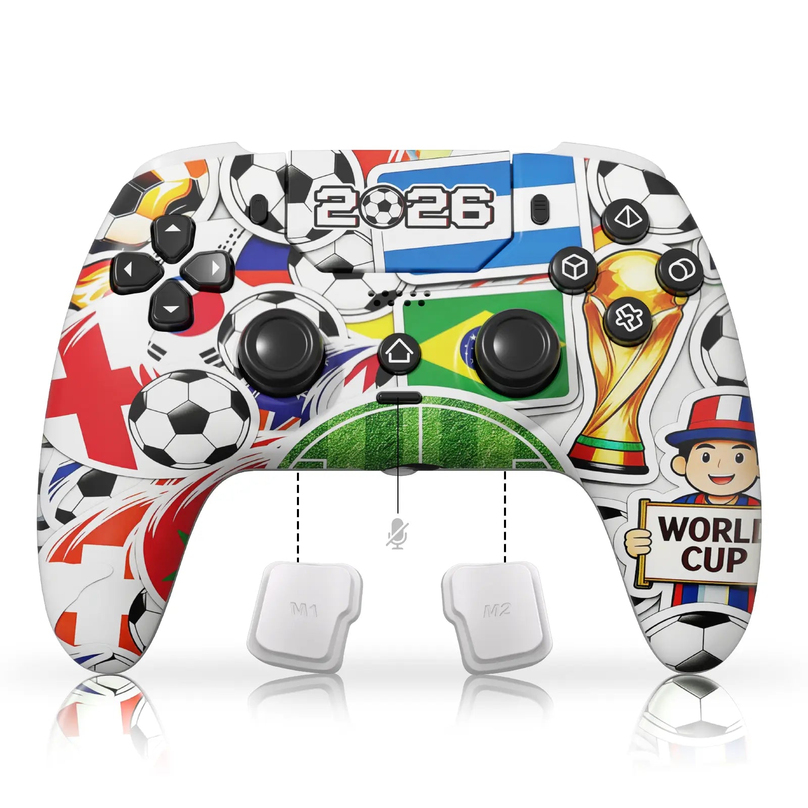 Anti-Stick Drift Wireless Controller for PS5/PC – Programmable Macro Back Buttons, 6-Axis Gyro, Dual Vibration, Turbo, Touchpad, Bluetooth 5.0, 3.5Mm Audio & Mic