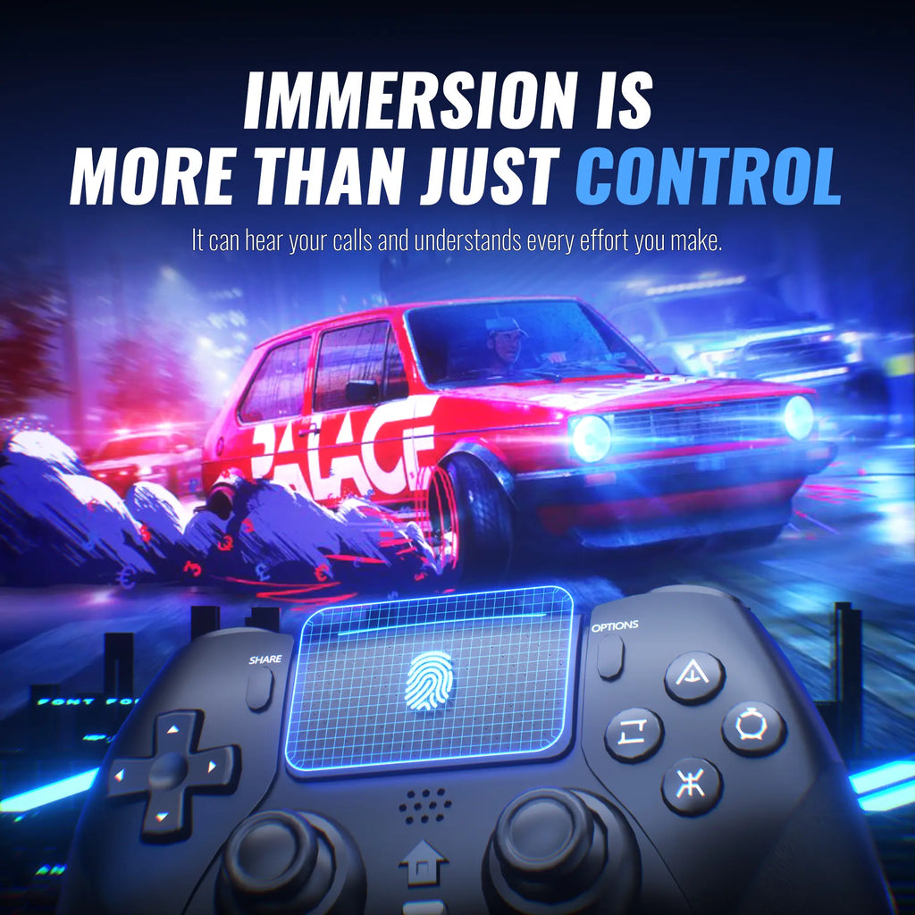 Anti-Stick Drift Wireless Controller for PS5/PC – Programmable Macro Back Buttons, 6-Axis Gyro, Dual Vibration, Turbo, Touchpad, Bluetooth 5.0, 3.5Mm Audio & Mic