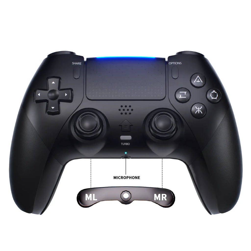 Anti-Stick Drift Wireless Controller for PS5/PC – Programmable Macro Back Buttons, 6-Axis Gyro, Dual Vibration, Turbo, Touchpad, Bluetooth 5.0, 3.5Mm Audio & Mic