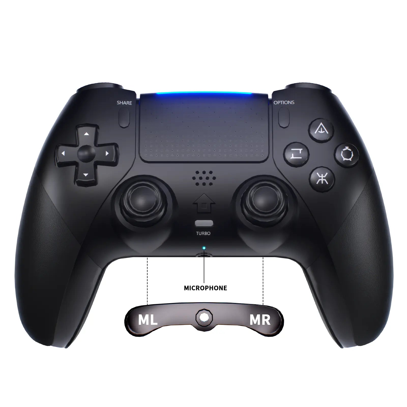 Anti-Stick Drift Wireless Controller for PS5/PC – Programmable Macro Back Buttons, 6-Axis Gyro, Dual Vibration, Turbo, Touchpad, Bluetooth 5.0, 3.5Mm Audio & Mic