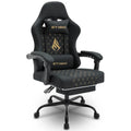 Symino Ergonomic Gamer Chair - PU Leather, Metal Frame, Rust-Resistant Build, Stable Metal Legs, Reclining Design, Adjustable Swivel Footrest, Rolling, Stress Relief & Relaxation for Gaming & Office Use, Gaming Chair, Swivel Base