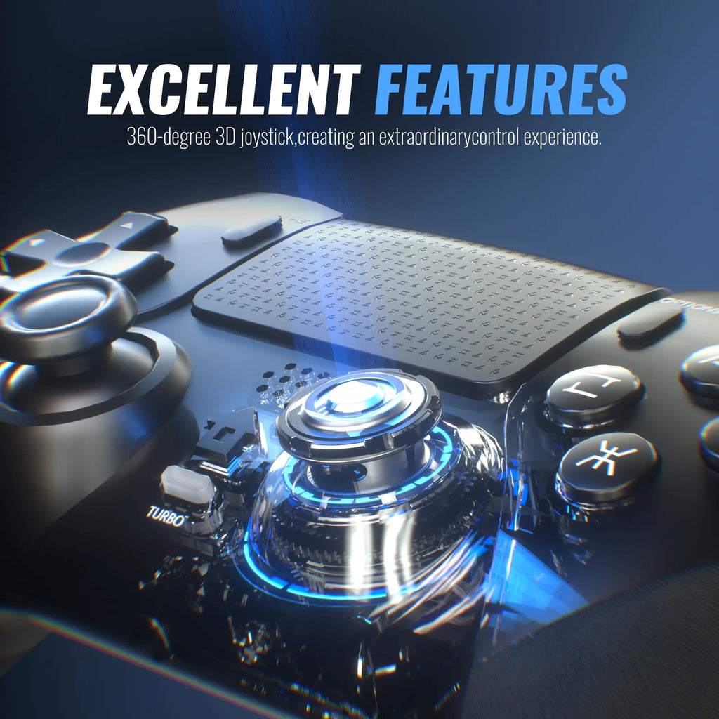 Anti-Stick Drift Wireless Controller for PS5/PC – Programmable Macro Back Buttons, 6-Axis Gyro, Dual Vibration, Turbo, Touchpad, Bluetooth 5.0, 3.5Mm Audio & Mic